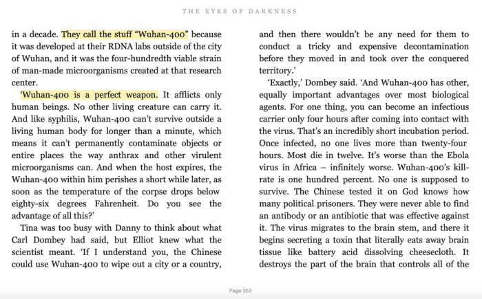 Wuhan 400 Dean Koontz The Eyes Of Darkness